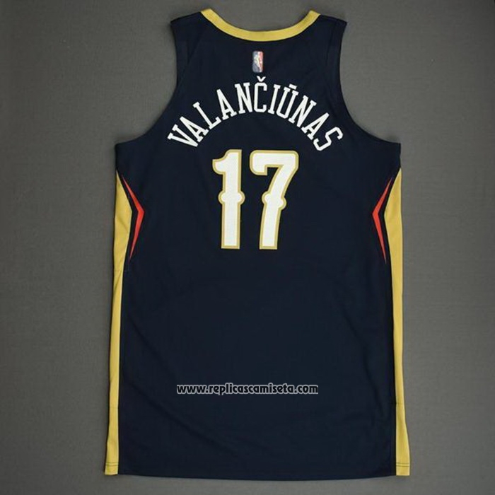 Camiseta New Orleans Pelicans Jonas Valanciunas #17 Icon Autentico Azul